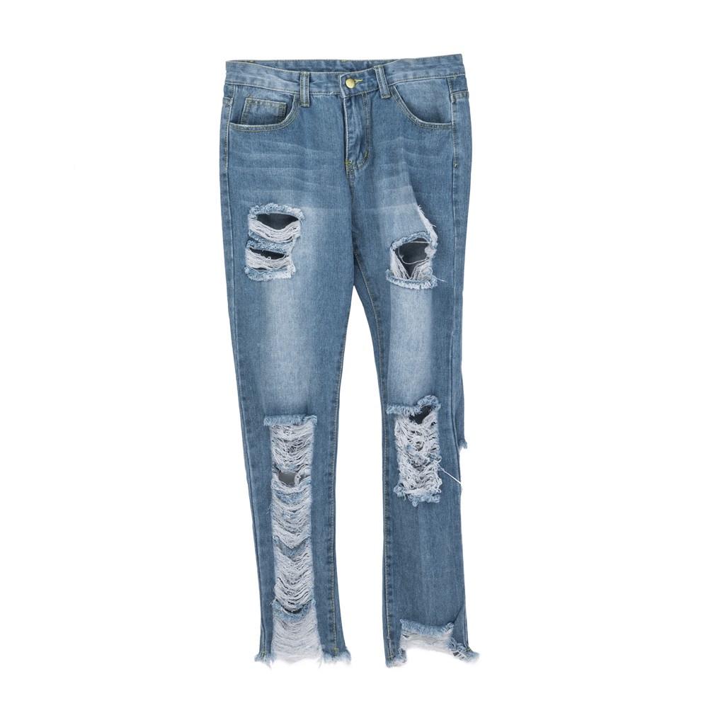 Dámské úzké džínové džínové džíny s vysokým pasem Stretch tenké kalhoty Džíny po lýtka