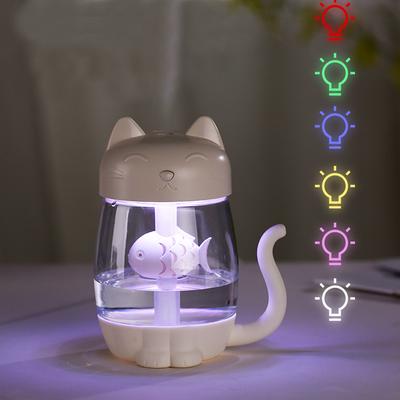 350ml Humidificador Cartoon Cat USB Nawilżacz powietrza Ultradźwiękowy Cichy Kolorowy Led 3 W 1 Aroma Dyfuzor Do Domu Biura Samochodu