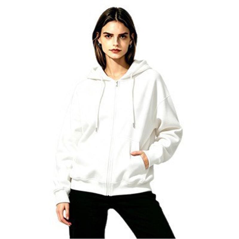 Colorful Loose Fit Zipper Hoodie Sweatshirt