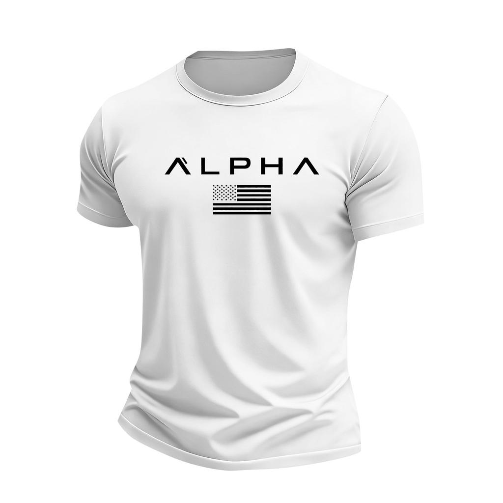 Men's Holiday Print Round Neck Short Sleeve Top Casual Sports Top