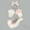 4Pcs/Set Kitsune Fox Ears & Tail & Paw Gloves Plush Anime Cosplay Prop For Lolita Furry Convention Halloween Costume Accessories