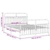 Bed Frame with Headboard and Footboard Metal White 150x200 cm