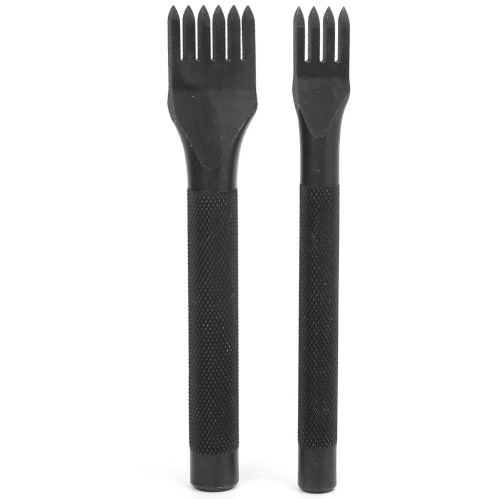 4pcs 1/2/4/6 Prong Leather Craft Chisel Leather Stitching Punch For DIY Leather Crafting