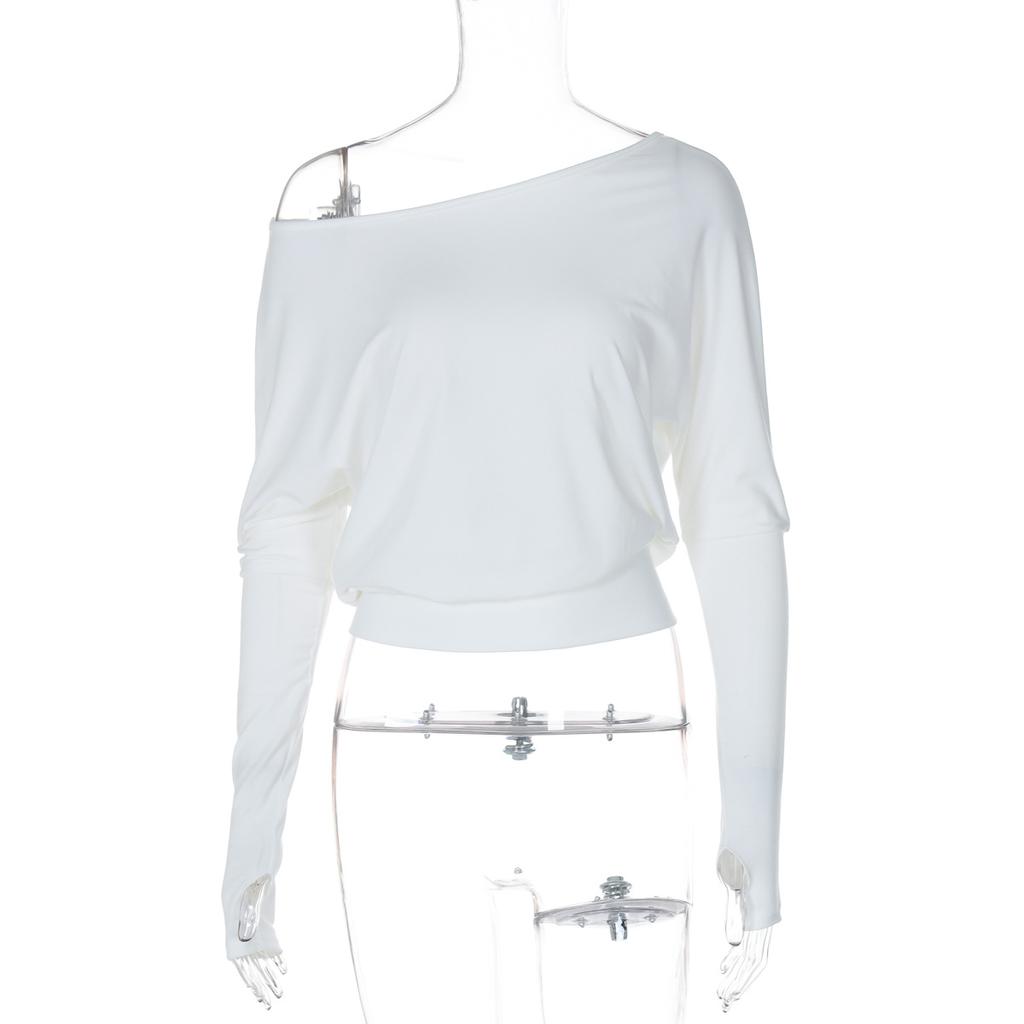 Spicy Spring 2025 New Girl Style White Strapless Pullover Tshirt Female Loose Casual Thin Versatile Tops