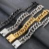 Bracciale Classico da Uomo Larghezza 18MM Opaco Spazzolato Acciaio Inossidabile 316L Catena Maglia Cuban Curb Bracciali Uomo Accessorio Gioiello Maschile
