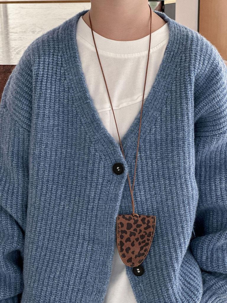 Boys' Wool Knitted Cardigan - 2025 Autumn Style Korean Version