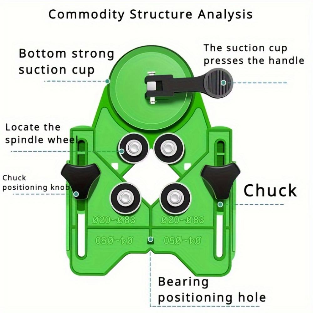Tile hole locator, glass, marble hole locator, tile chamfering tool, suction cup fixed hole locator, drill hole locator