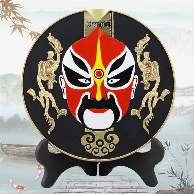 

Peking Opera Mask Activated Carbon Carvings - Handcrafted Home Ornaments & Housewarming Gifts