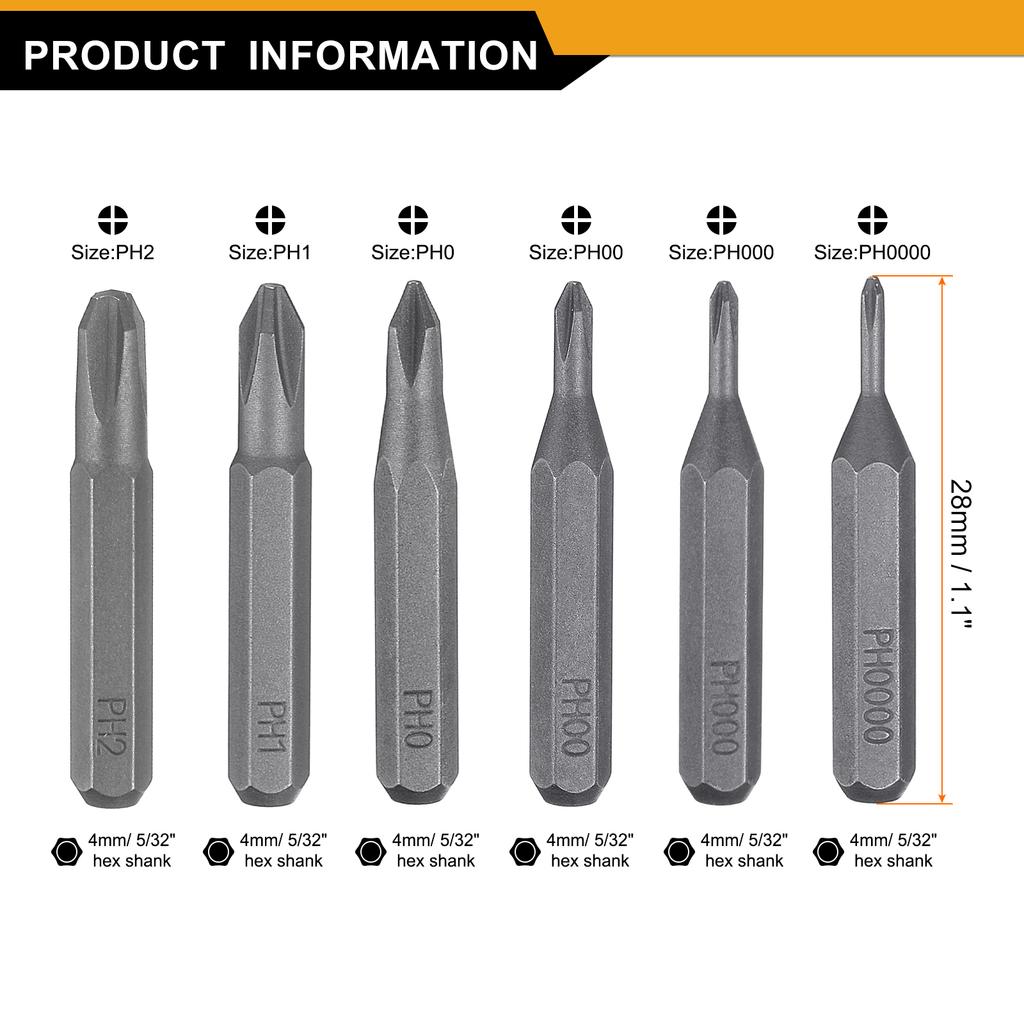 1set Phillips Slotted Hex Torx Square Triangle Screwdriver Bit Set 5/32" Hex Shank Magnetic Cross Head Hex Screw Driver Bits