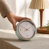 Round Analog Tabletop Clock Quiet 8Inch Desk EasytoRead Timepiece for Living Room,