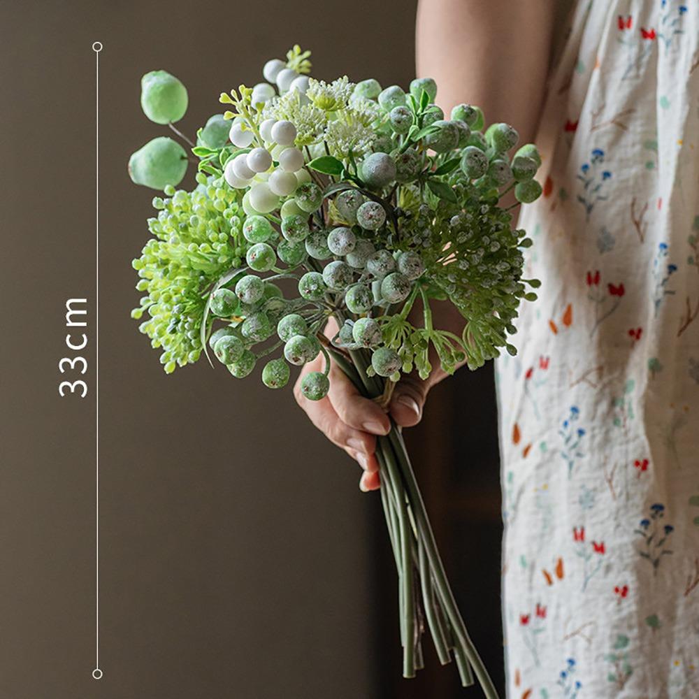 

with Frost Artificial Berry Branches Multicolor Fake Bean Plant Home Decoration зелёный