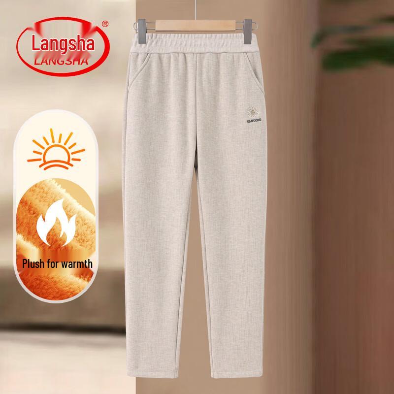 

LangSha Women s Warm Straight-Leg Plush-Lined Pants 3XL