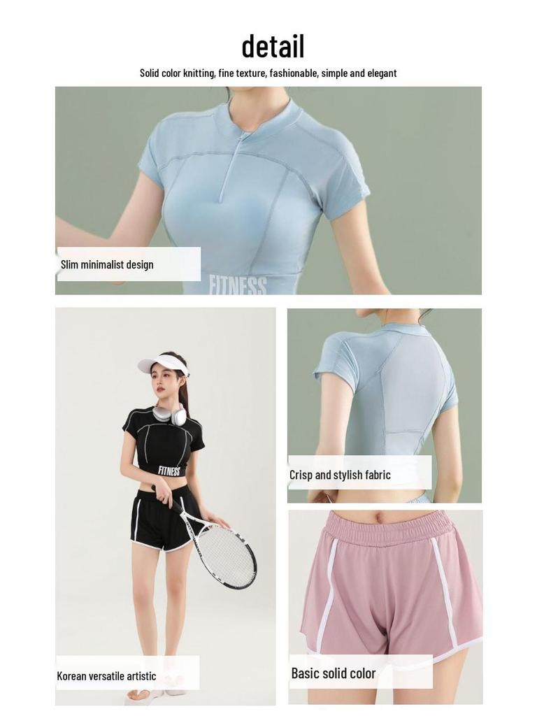 Dámská sportovní plavková souprava - 2025 Přiléhavé plavky s krátkým rukávem pro jaro/léto