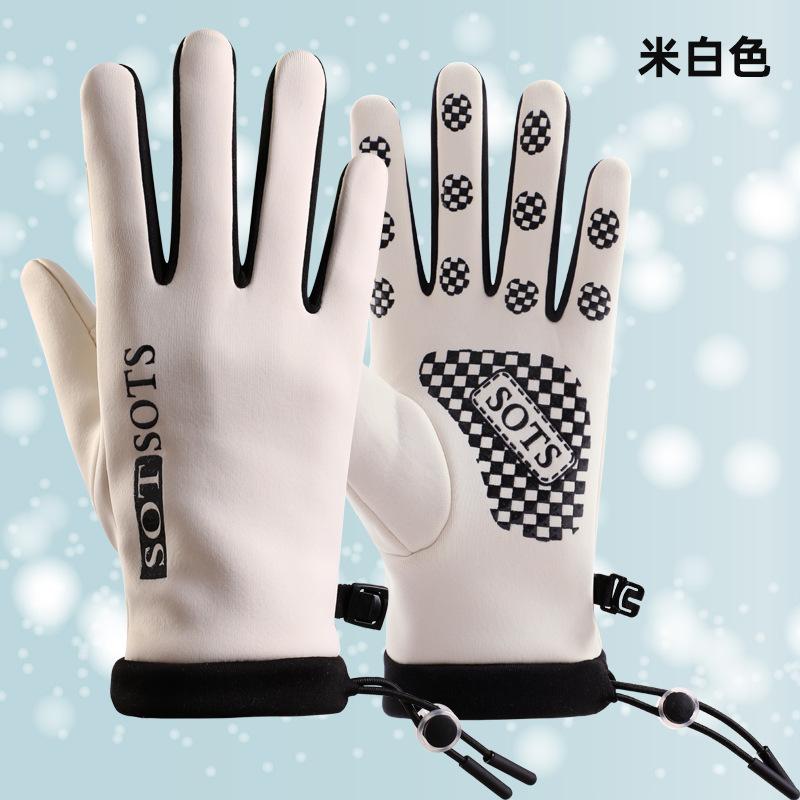 

Теплые перчатки для женской осени и зимы, новые бархатные ветрозащитные и холодостойкие, для активного отдыха, езды на велосипеде, вождения, нескользящие перчатки average size