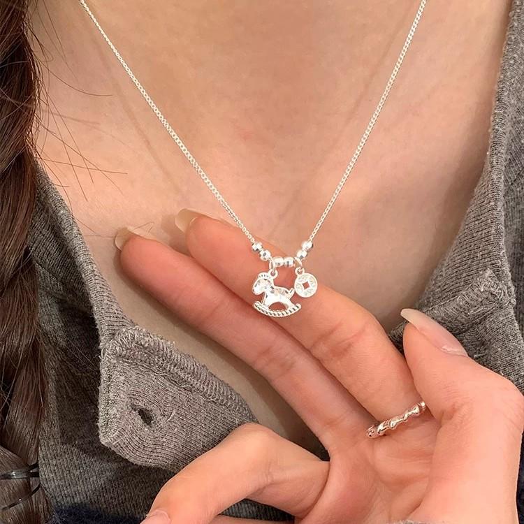 Collana Pendente Portafortuna Stile Cinese con Perla - Elegante Catena per Clavicola da Donna