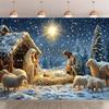 1 Christmas manger Jesus birthday background cloth, multi-functional religious festival decoration, home party studio prop
