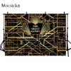 Great Gatsby Theme Birthday Party Photography Background Black Golden Line Customize   Decor Backdrops Banner