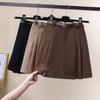 Corduroy Pleated High-Waisted Bodycon Mini Skirt - 2025 Autumn/Winter Collection
