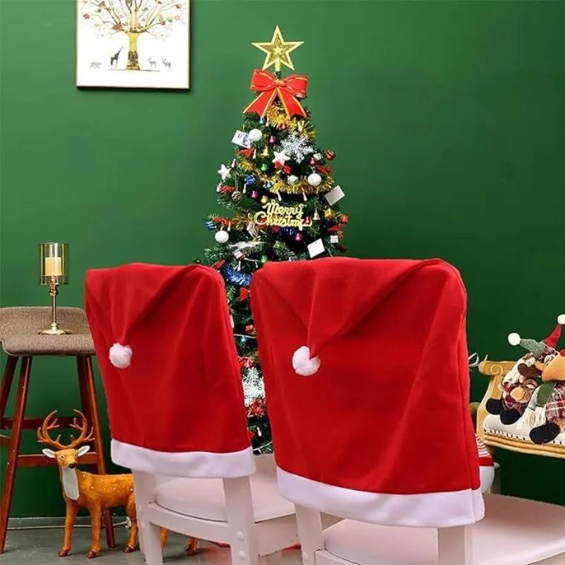 Christmas New Chair Cover Red Non-woven Chair Cover Christmas Table Decoration Dining Chair Cover Christmas Party Party Supplies