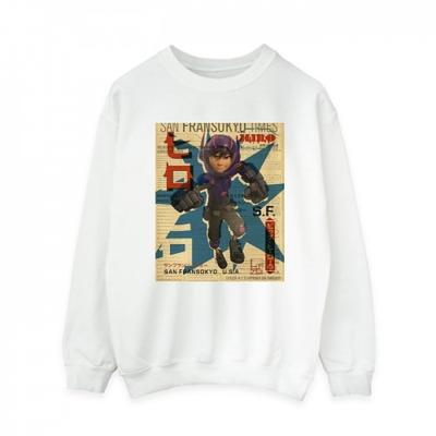 Womens/Ladies Big Hero 6 Baymax Hiro Newspaper Sweatshirt