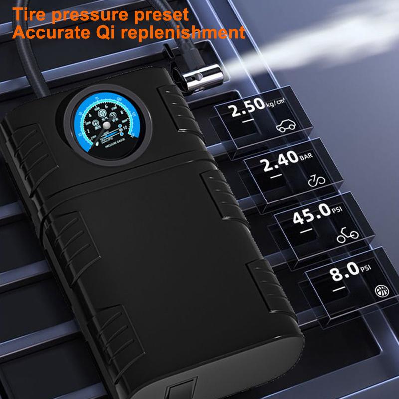 Portable Tire Inflator Air Pump Compact Rechargeable Air Compressors For Ball Motorcycle Fast Inflation Electric Air Pump