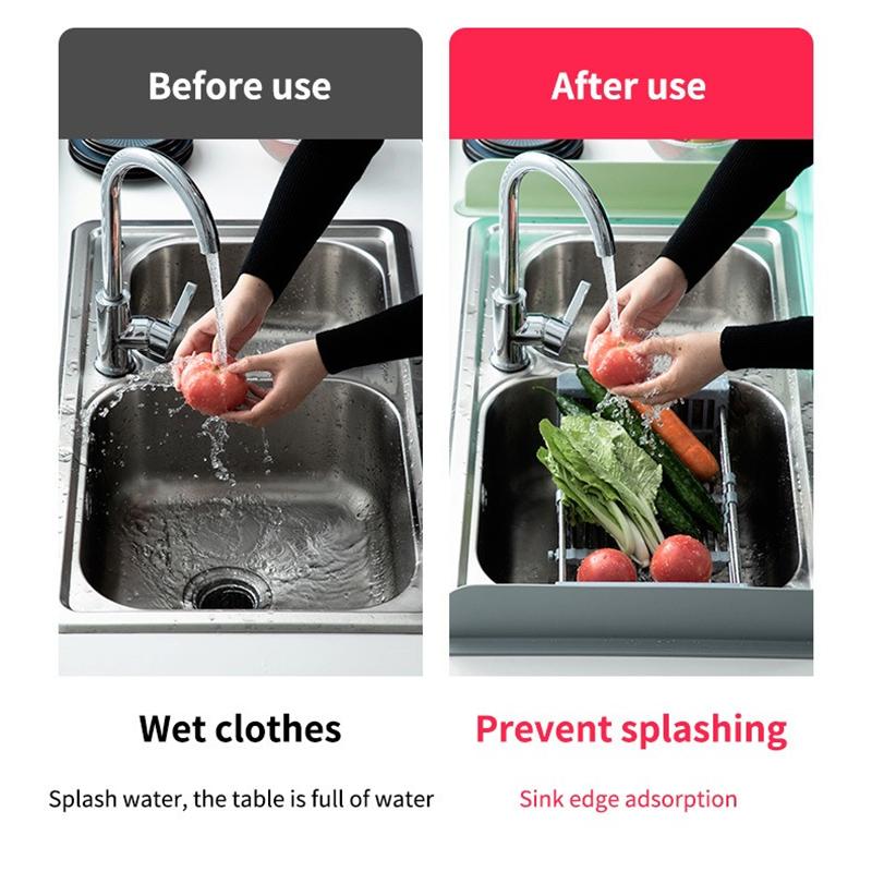 Silicone Kitchen Water Retaining Plate Washing Anti-splash Pad Household Sink Retaining Water Dishwashing Splash Proof Partition