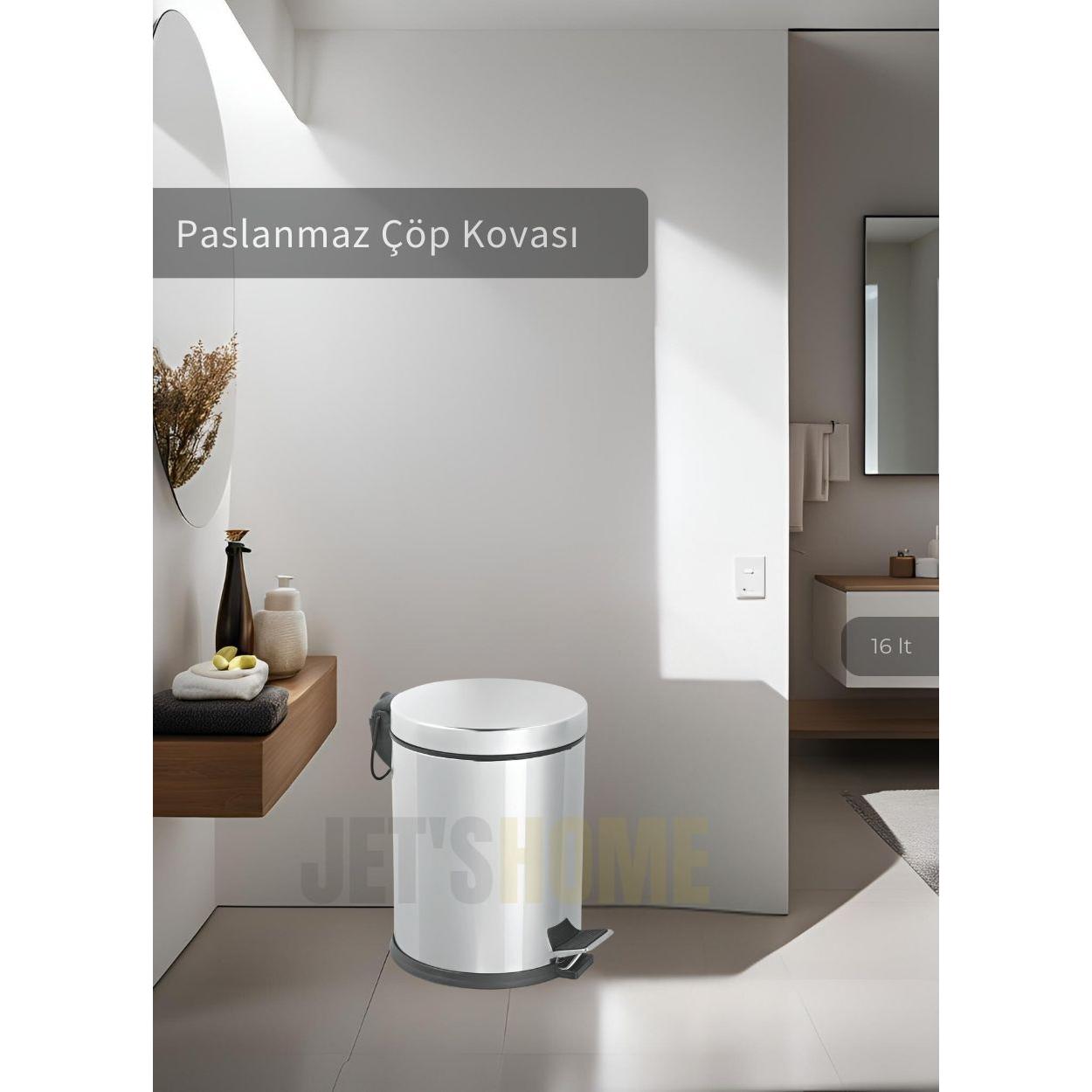 

Pedal Bathroom Trash Can Stainless 16 Lt Kitchen Trash Can Gray