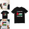Free Palestine Men's Short Sleeve T-shirt With Round Neck Trendy Cartoon Print Polyester Fiber Teenage Style