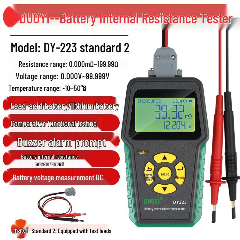 Duo Yi Battery Life & Internal Resistance Tester for Lead-Acid and 18650 Lithium Batteries