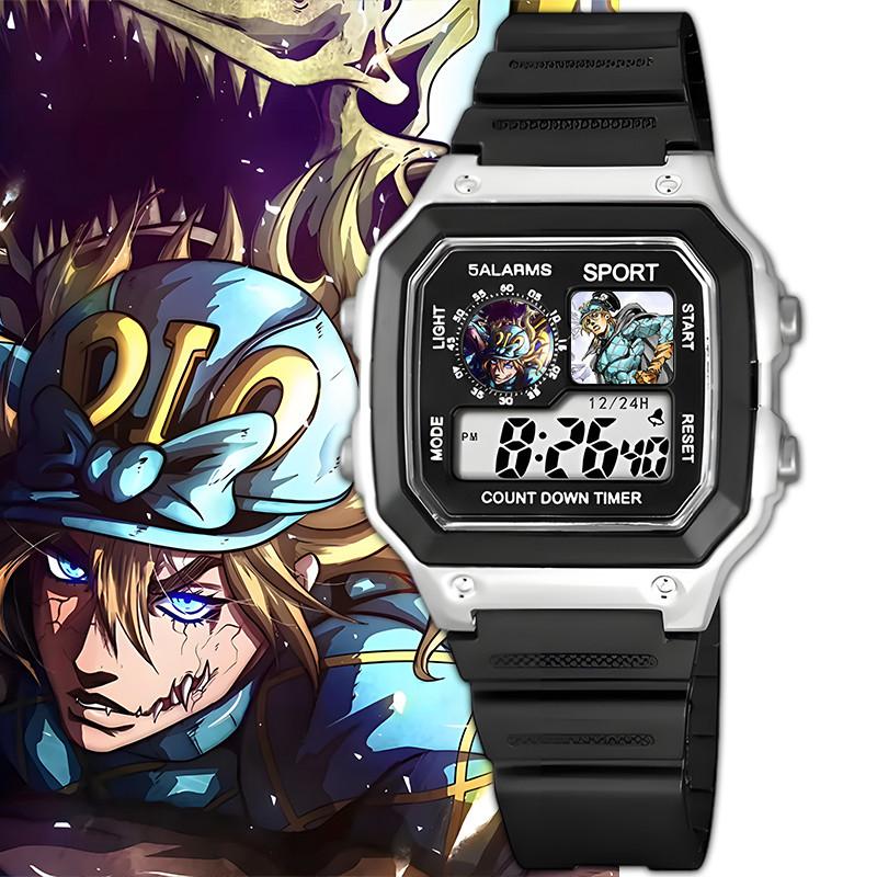 "JOJO's Bizarre Adventure Diego Electronic Watch Sports Digital Wristwatch for Junior High School Students with Alarm Clock Man
