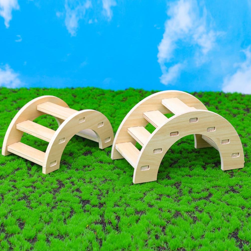 Hamster Solid Wood House Nest Hideout Toys Wooden Bridge For Golden Bear Squirrel Pig Parrot Hedgehog Cage Accessories