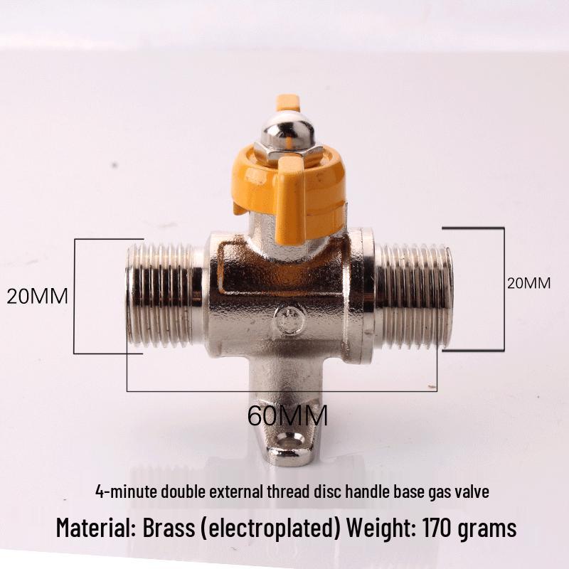 Thickened Double Male Thread Gas Valve for Natural Gas, 4-Point