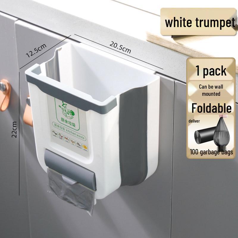 Wall-Mounted Foldable Kitchen & Bathroom Trash Bin
