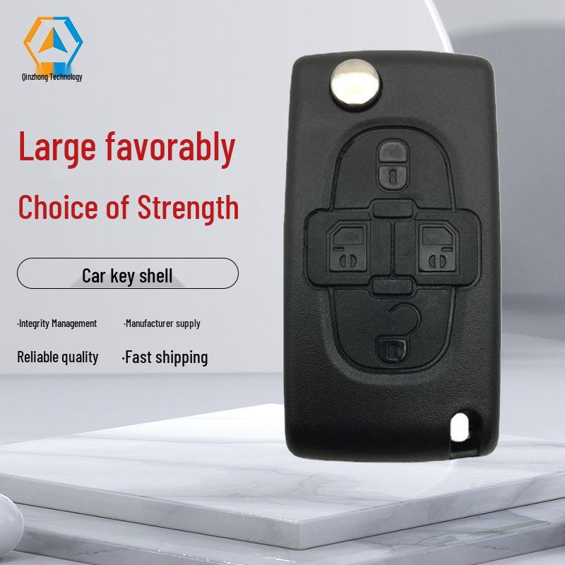 

4-Button Folding Smart Key Shell with Slot for Peugeot/Citroen