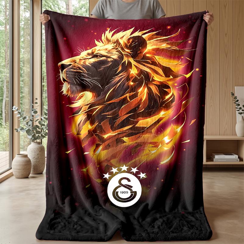 Galatasaray Theme Blanket Soft Flannel Blanket Plush Throw Blanket Cozy Sofa Bed Blanket for Home Decor
