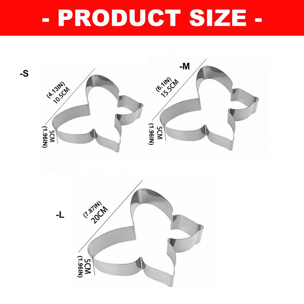 Butterfly Shape Cake Molds Fondant Cookie Fondant Cutter Stainless Steel Mousse Rrings for DIY Dessert Baking Supplies