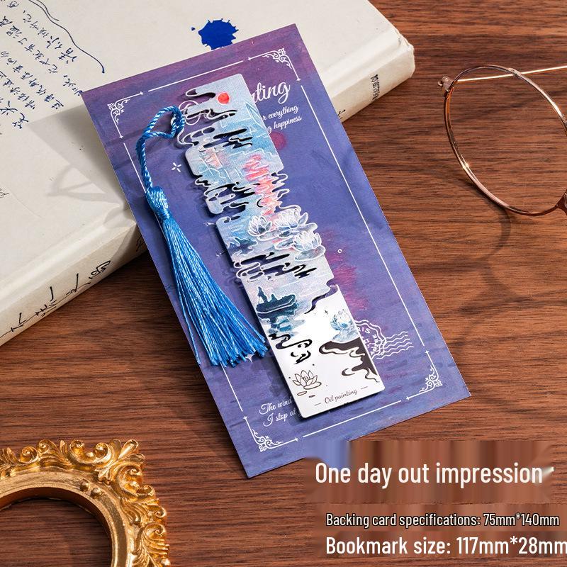 

Набор полых закладок в стиле ретро, масляная живопись: Креативный подарок на День учителя