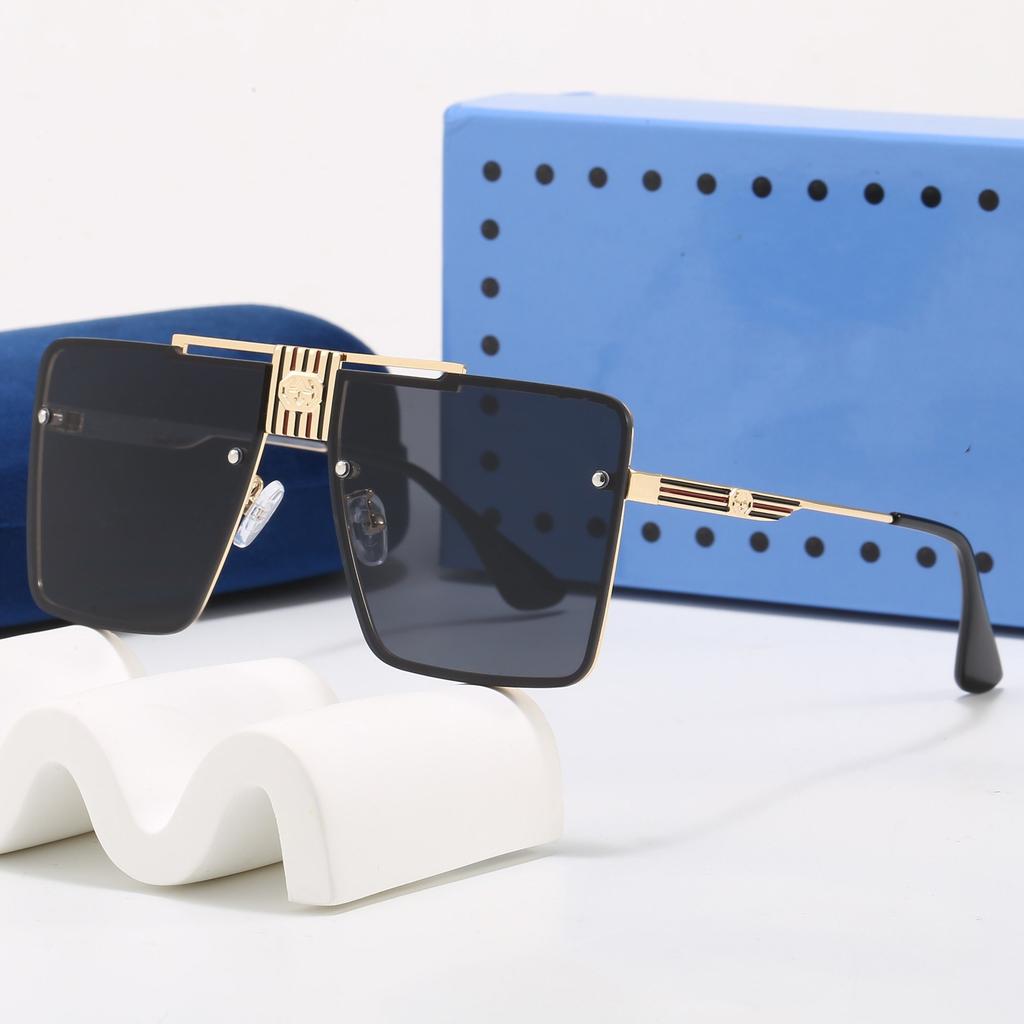 European and American retro metal square sunglasses men's and women's gradual change of lenses anti-ultraviolet trend sunglasses new models