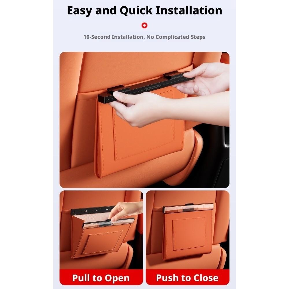 Waterproof Car Garbage Bag Leather Seat Hanging Trash Can Magnetic Adsorption Storage Bag  Gift