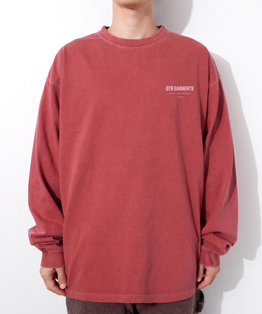 QT8 GARMENTS Oc Pigment Simple Long Sleeve (Red)