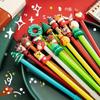 60Pcs Kawaii Christmas Gel Pen Cute Christmas Tree Reindeer Santa Snowman Gift 0.38mm Black Neutral Pens School Office Stationary