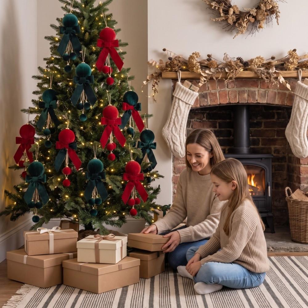 Anhänger Weihnachts-Schleifenknoten-Kugel-Anhänger Zarte Weihnachts-Ornamente Weihnachts-Hänger Wohnzimmer