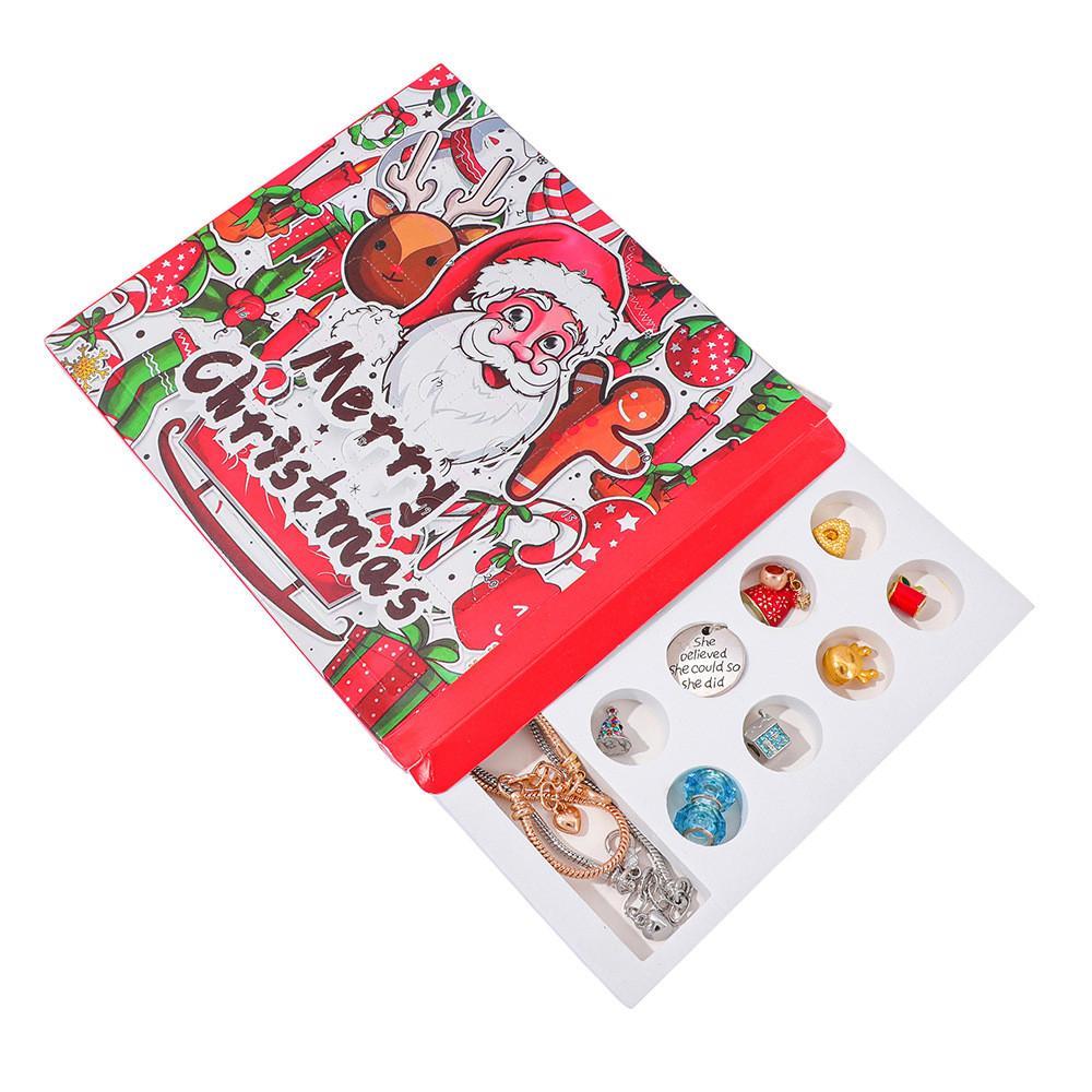 Christmas Bracelet Diy Water Crystal Beads With Zinc Alloy Charms For Kids Holiday Gift