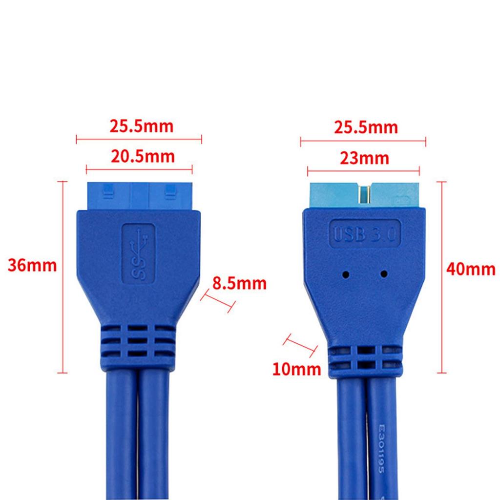 WLGQ USB Motherboard to Male to Female Internal Extension Data Transfer Cable Durable 5Gbps Extension for PC Gaming and Front Panel Ports 3.0 19-Pin
