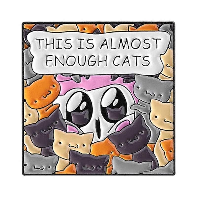 Quirky Letter Kitty Pins Colorfast Coating Lightweight Wear Resistant Badge Pin Jewelry For Casual Party Wear