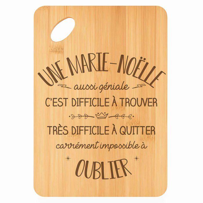 Planche à découper - PLANETEE - Une Marie-Noëlle aussi géniale - Bambou - 30 x 20 x 1 cm - Bords arrondis