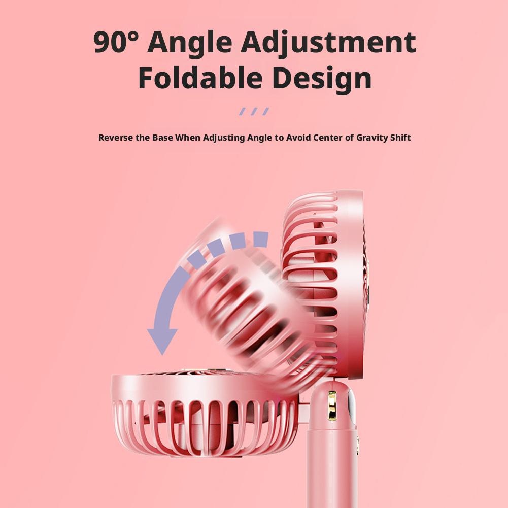 Portable Handheld Mini Fan 6 Speed 90° Foldable Fan LED Digital Display 3600mAh Rechargeable Cooling Fan for Outdoor Travel