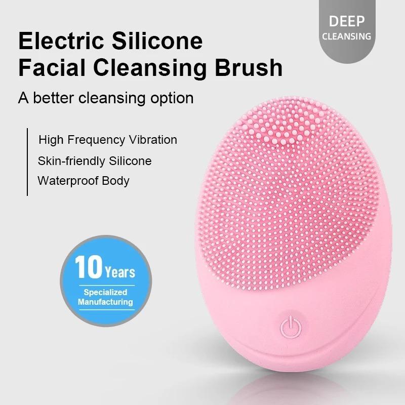 Elektryczna Szczoteczka do Oczyszczania Twarzy z Miękkiego Silikonu, Soniczna Wibracyjna Głębokiego Oczyszczania Pór, Delikatny Peeling do Skóry dla Wszystkich Typów Skóry