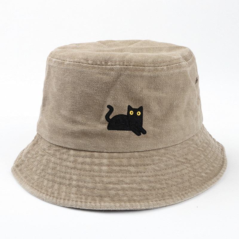 1pc Summer Cat Bucket Hat for Men Women Lightweight Travel Beach Fisherman Hat Outdoor Sports Pull Up Bob Panama Sun Hats