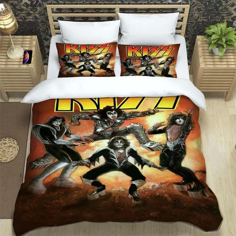 KISS Rock Band Bedding Sets Exquisite Bed Supplies Set Duvet Cover Bed Comforter Set Bedding Set Girls Birthday Gift